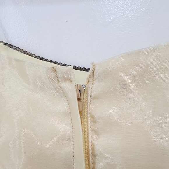 Maria Bonita Women's Vintage Chiffon Ball Gown Light Yellow Sz L - Picture 8 of 9